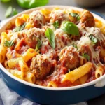 Three-Cheese Meatball Mostaccioli First Image First Image