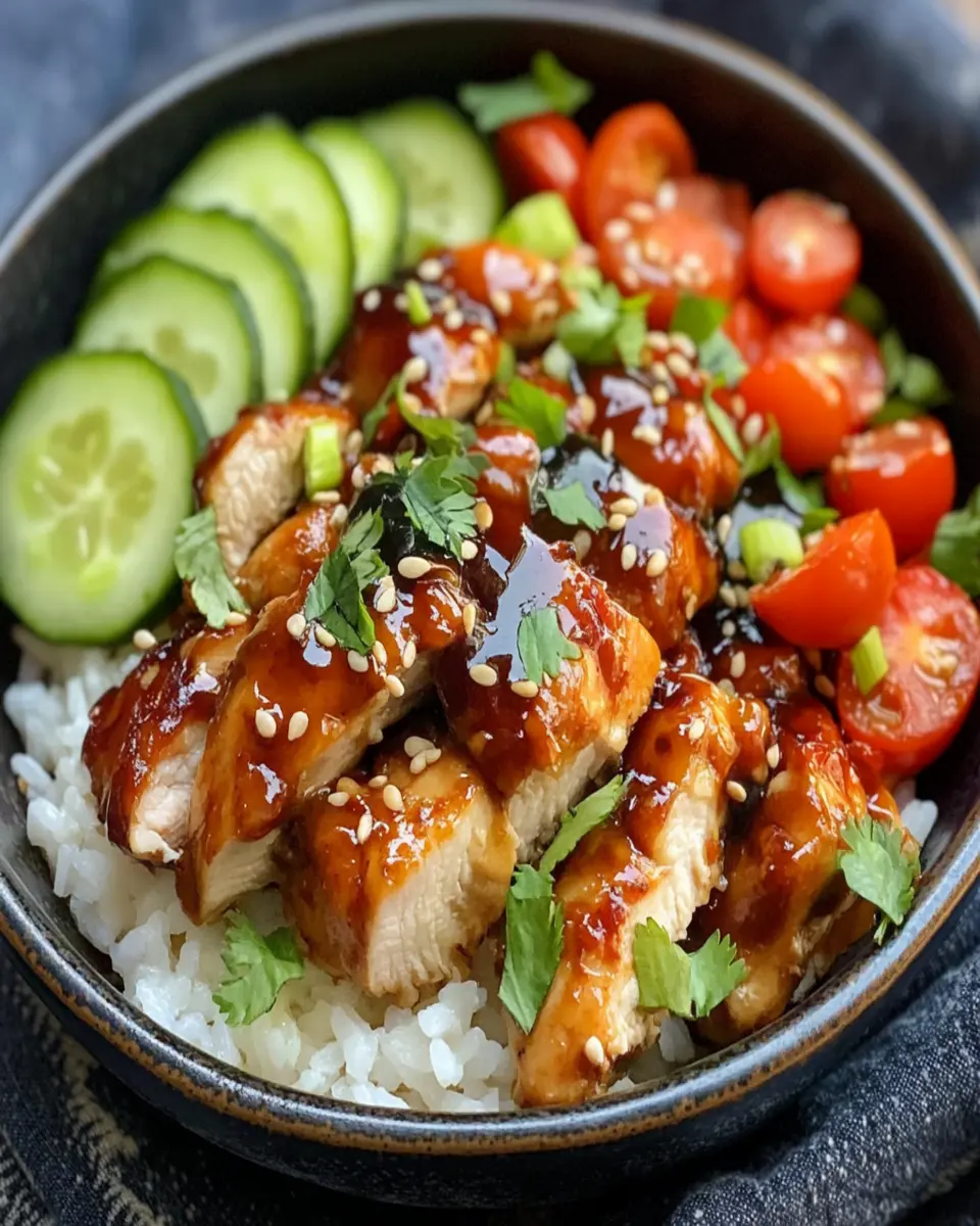 Sticky Chicken Rice Bowls First Image First Image