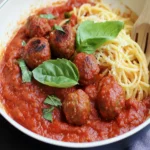 Homemade Pasta Sauce and Meatballs with Sausage First Image First Image