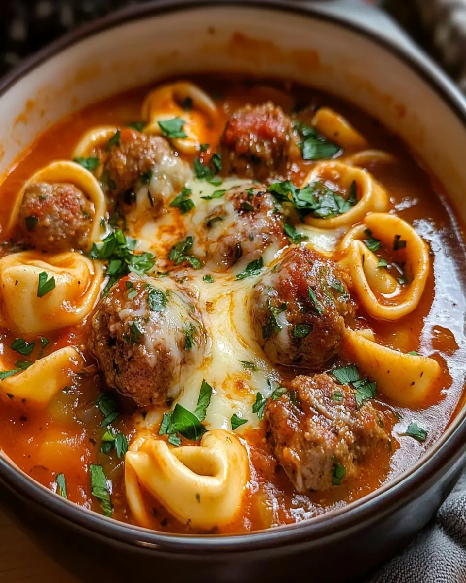 Cheesy Meatball Tortellini Soup First Image First Image