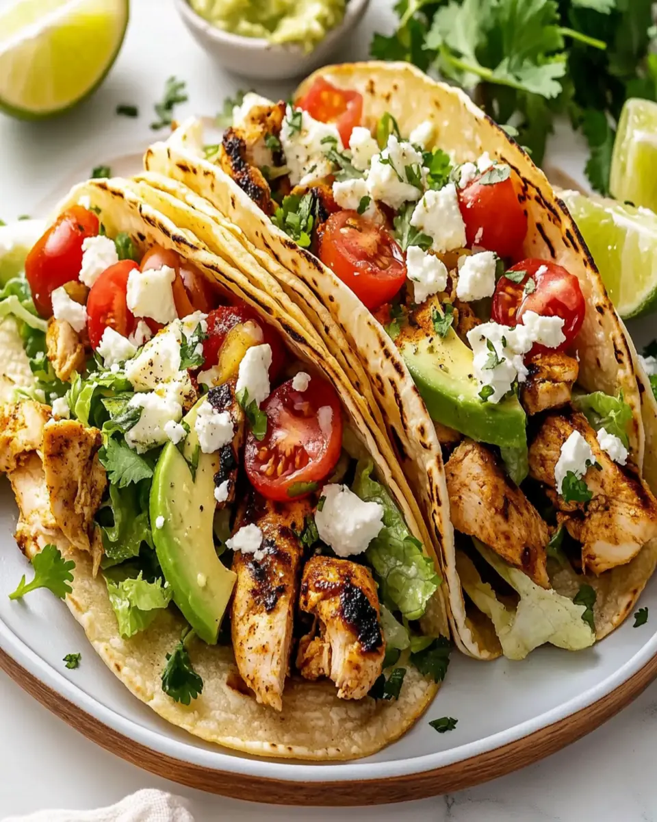 Grilled Mediterranean Chicken Tacos First Image First Image