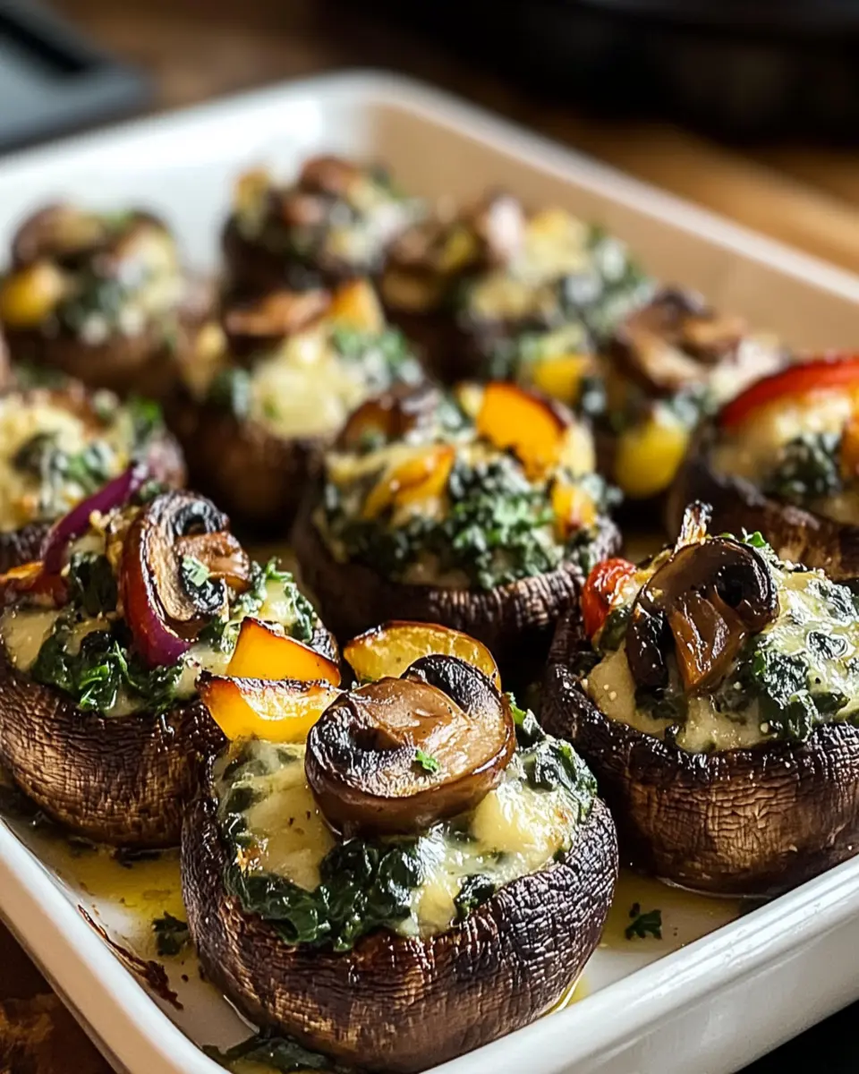 Spinach and Cheese Stuffed Portobello Mushroom Recipe First Image First Image