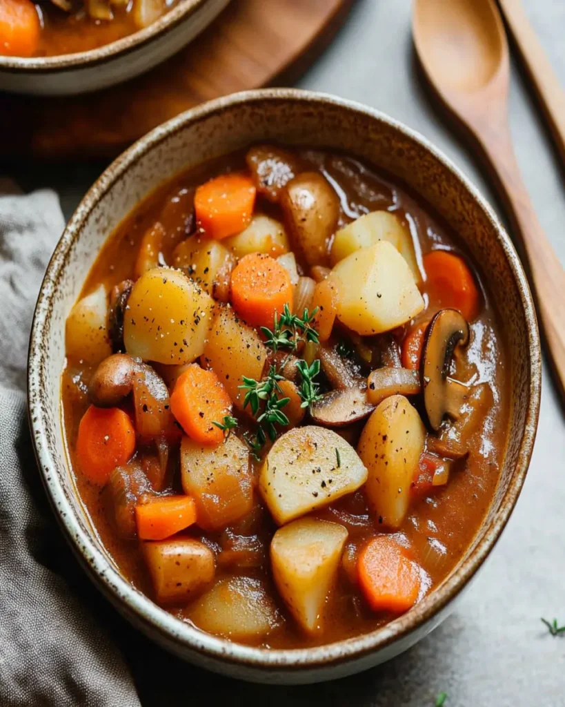 Crockpot Mushroom and Root Vegetable Stew First Image First Image