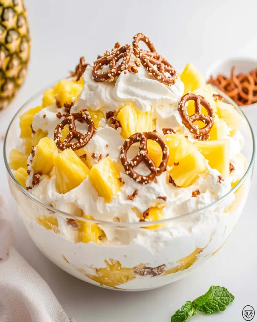 Pineapple Pretzel Fluff Salad dessert First Image First Image