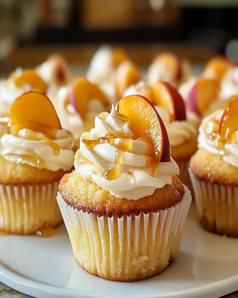 Honey Peach Cream Cheese Cupcakes First Image First Image