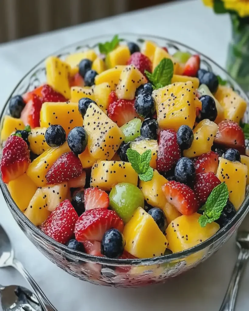 Fruit Salad with Honey Lime Poppy Seed Dressing First Image First Image