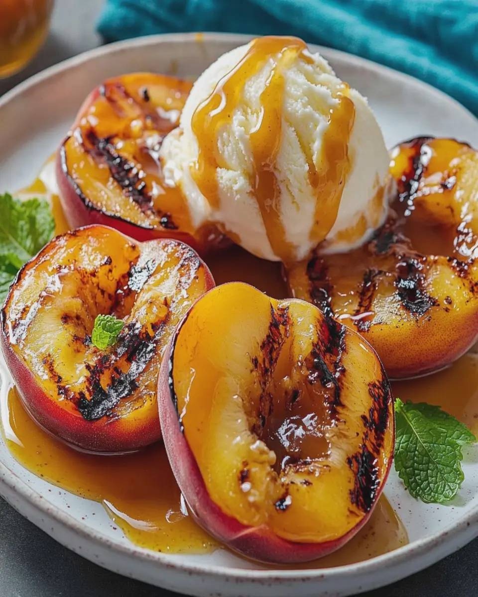 Grilled Peaches with Ice Cream First Image First Image